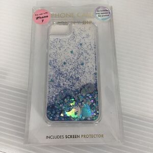 Skinny Dip Blue Glitter Heart iPhone 7 Case (H)